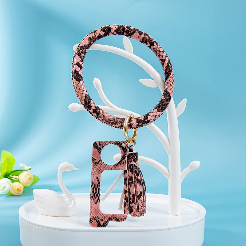 Wholesale PU Bracelet Tassel Keychain